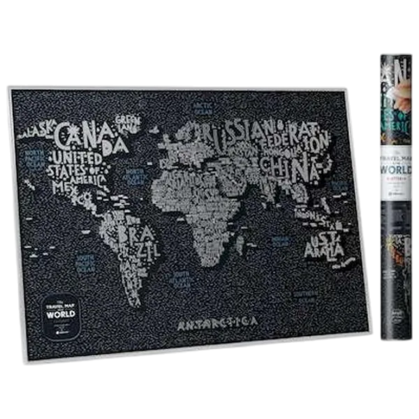 Joc de masă 1DEA.me Travel Map Letters World 5+/ Hartă de răzuire photo 2