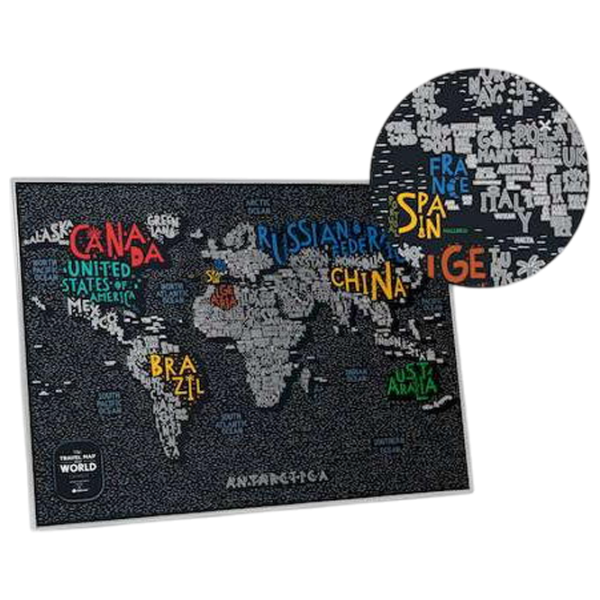 Joc de masă 1DEA.me Travel Map Letters World 5+/ Hartă de răzuire photo 4
