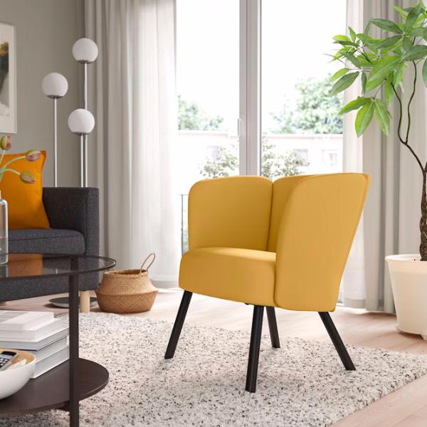 Кресло Ikea Herrakra/Diserod Черный Желтый photo 2 Кресло Ikea Herrakra/Diserod Черный Желтый photo 2
