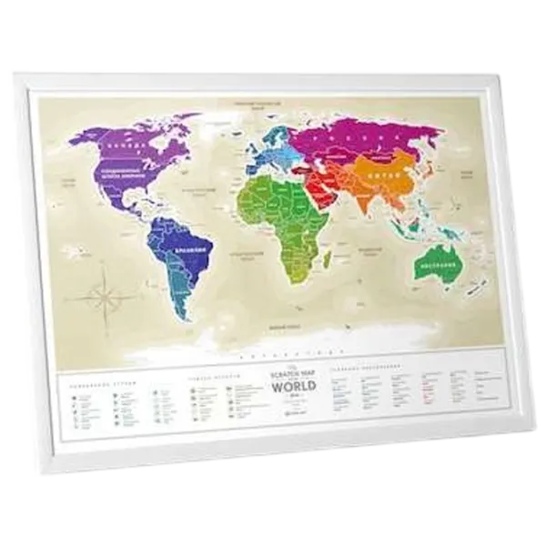 Joc de masă 1DEA.me Travel Map Gold World 5+/ Hartă de răzuire photo 3 Joc de masă 1DEA.me Travel Map Gold World 5+/ Hartă de răzuire photo 3