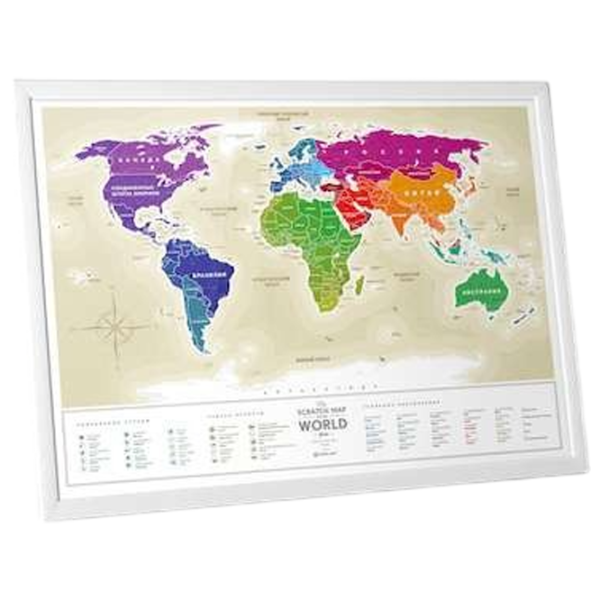 Joc de masă 1DEA.me Travel Map Gold World 5+/ Hartă de răzuire photo 3 Joc de masă 1DEA.me Travel Map Gold World 5+/ Hartă de răzuire photo 3