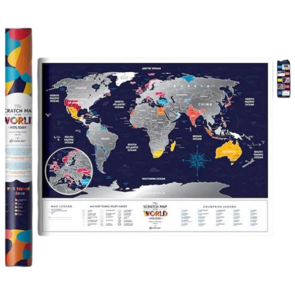 Настольная игра 1DEA.me Travel Map Holiday World 5+/ Скретч карта photo 2