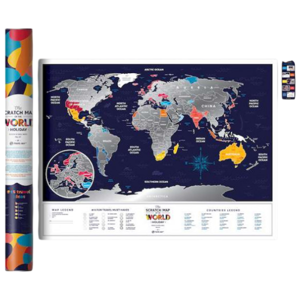 Настольная игра 1DEA.me Travel Map Holiday World 5+/ Скретч карта photo 2