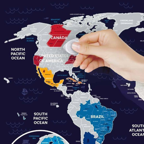 Настольная игра 1DEA.me Travel Map Holiday World 5+/ Скретч карта photo 3