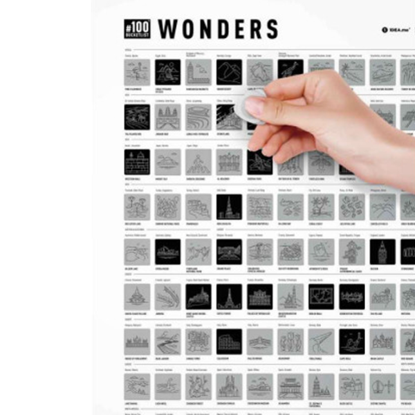 Joc de masă 1DEA.me 100 Bucketlist Wonders edition 5+/ Hartă de răzuire photo 2 Joc de masă 1DEA.me 100 Bucketlist Wonders edition 5+/ Hartă de răzuire photo 2