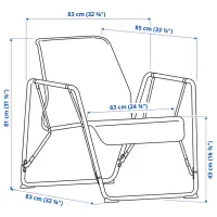 Кресло Ikea Brannboll Желтый Серый photo 7