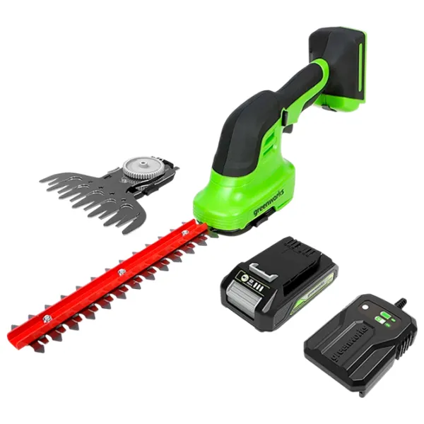 Mașină de tuns gard viu Greenworks G24SHTK2  / Green photo 1