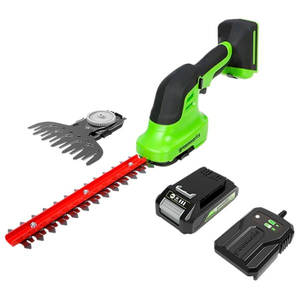 Mașină de tuns gard viu Greenworks G24SHTK2  / Green photo 1