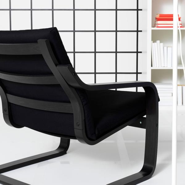 Кресло Ikea Poang/Vissle Черный Черный photo 4 Кресло Ikea Poang/Vissle Черный Черный photo 4