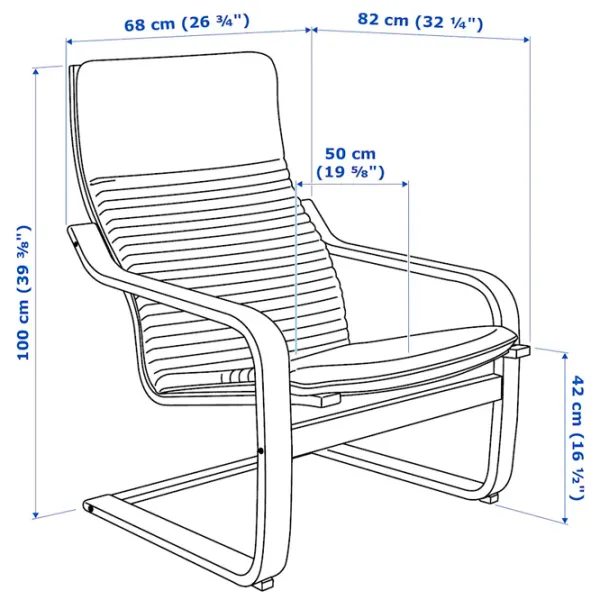 Кресло Ikea Poang Черный Черный photo 6