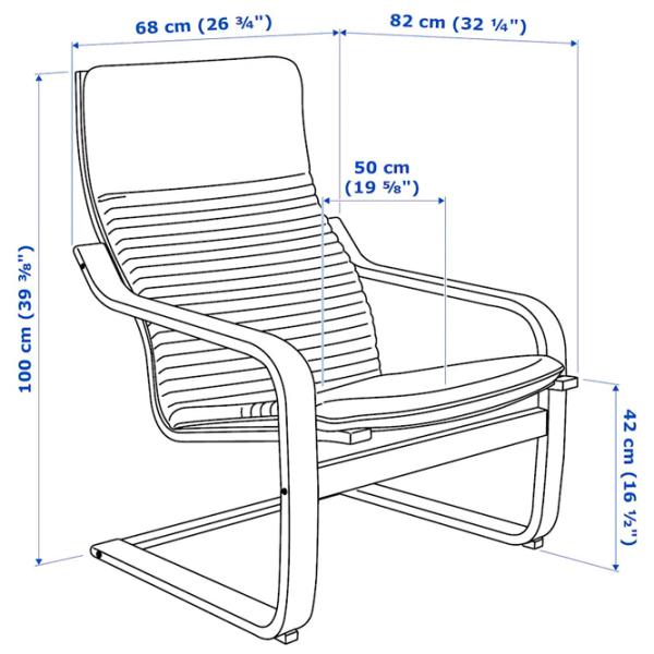 Кресло Ikea Poang Черный Черный photo 6