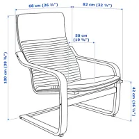 Кресло Ikea Poang Черный Черный photo 6