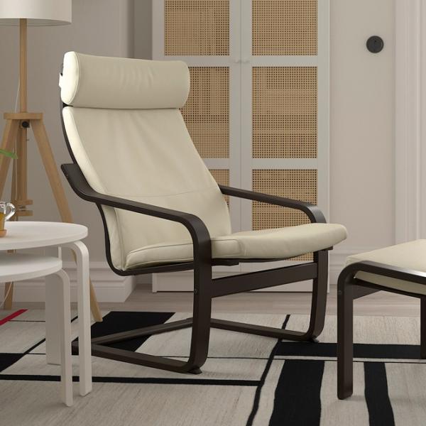 Кресло Ikea Poang/Glose Brown Бежевый photo 2
