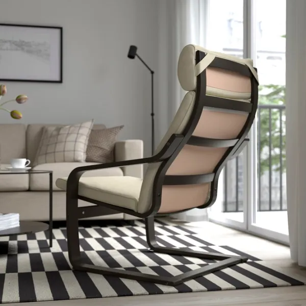 Кресло Ikea Poang/Glose Brown Бежевый photo 3