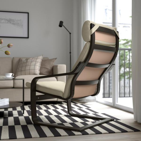 Кресло Ikea Poang/Glose Brown Бежевый photo 3