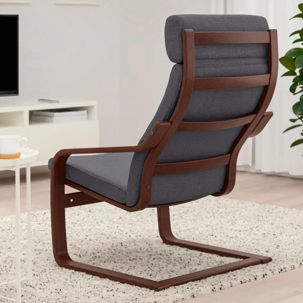 Кресло Ikea Poang/Skiftebo Brown Серый photo 3 Кресло Ikea Poang/Skiftebo Brown Серый photo 3