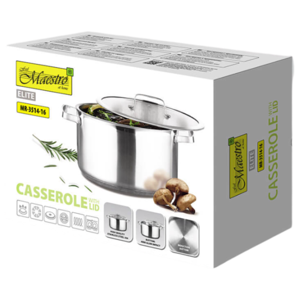 Cratiță Maestro Mr-3514-20 2.5l Oțel inoxidabil / Steel photo 3 Cratiță Maestro Mr-3514-20 2.5l Oțel inoxidabil / Steel photo 3