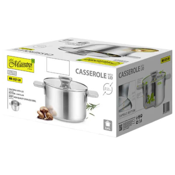 Кастрюля Maestro Mr-3521-20 3.4л Нержавеющая сталь / Стальной photo 5 Кастрюля Maestro Mr-3521-20 3.4л Нержавеющая сталь / Стальной photo 5