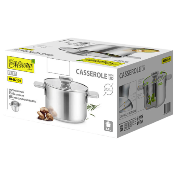 Кастрюля Maestro Mr-3521-20 3.4л Нержавеющая сталь / Стальной photo 5 Кастрюля Maestro Mr-3521-20 3.4л Нержавеющая сталь / Стальной photo 5