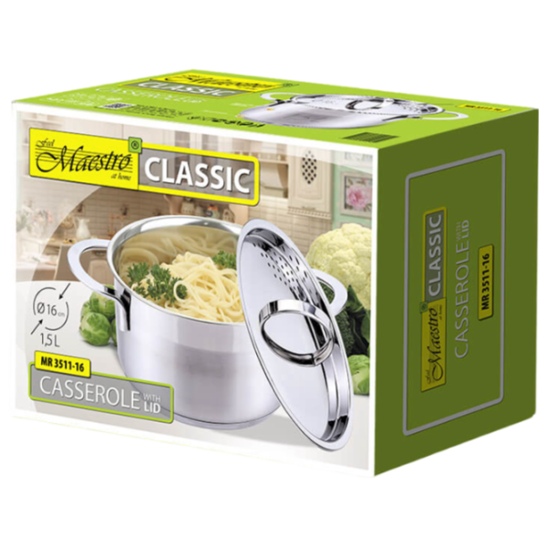 Cratiță Maestro Mr-3511-16 1.5l Inox / Steel photo 4 Cratiță Maestro Mr-3511-16 1.5l Inox / Steel photo 4