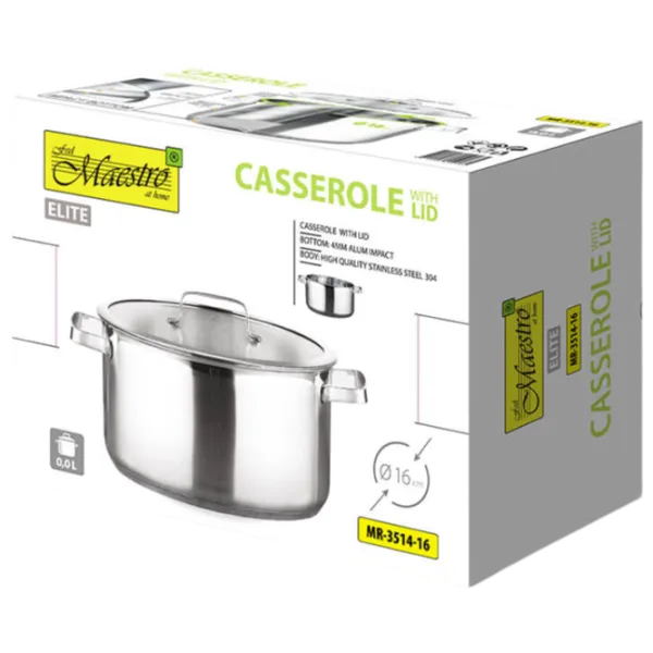 Cratiță Maestro Mr-3514-16 1.3l Oțel inoxidabil / Steel photo 4 Cratiță Maestro Mr-3514-16 1.3l Oțel inoxidabil / Steel photo 4