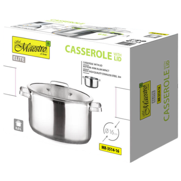 Cratiță Maestro Mr-3514-16 1.3l Oțel inoxidabil / Steel photo 4 Cratiță Maestro Mr-3514-16 1.3l Oțel inoxidabil / Steel photo 4