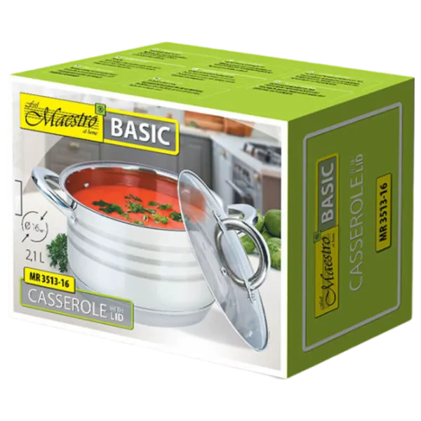 Кастрюля Maestro Mr-3513-22 5.1л Нержавеющая сталь / Нержавеющая сталь photo 5 Кастрюля Maestro Mr-3513-22 5.1л Нержавеющая сталь / Нержавеющая сталь photo 5