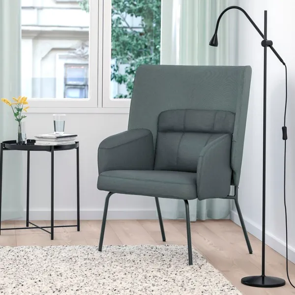 Кресло Ikea Bingsta/Vissle/Kabusa Черный Серый photo 2