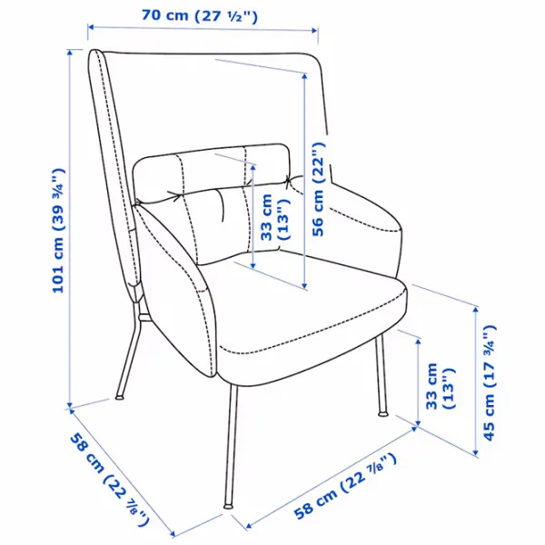 Кресло Ikea Bingsta/Vissle/Kabusa Черный Серый photo 4
