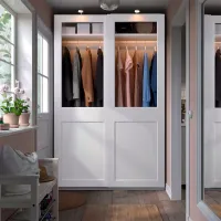 Шкаф Ikea Pax/Grimo 150 x 150см x 236.4 / ДСП / Белый photo 2