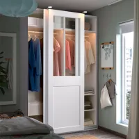 Шкаф Ikea Pax/Grimo 150 x 150см x 236.4 / ДСП / Белый photo 5
