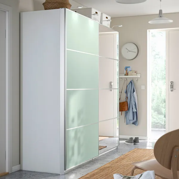 Шкаф Ikea Pax/Mehamn/Auli 200 x 66см x 201.2 / ДСП / Белый photo 2