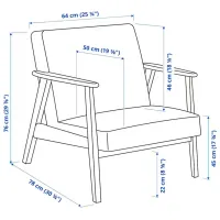 Кресло Ikea Ekenaset/Jonsbyn Brown Черный photo 5