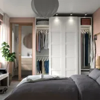 Шкаф Ikea Pax/Bergsbo 200 x 66см x 236.4 / ДСП / Белый photo 5