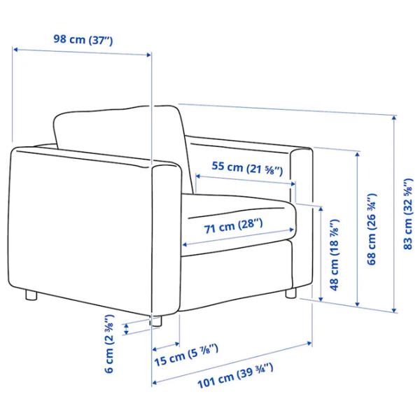 Кресло Ikea Vimle Черный Черный photo 5 Кресло Ikea Vimle Черный Черный photo 5