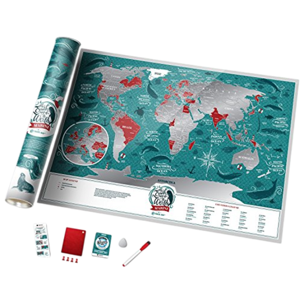 Joc de masă 1DEA.me Travel Map Marine World 7+/ Hartă de răzuire photo 2