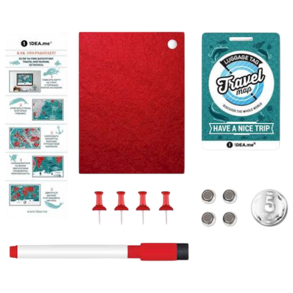 Joc de masă 1DEA.me Travel Map Marine World 7+/ Hartă de răzuire photo 3