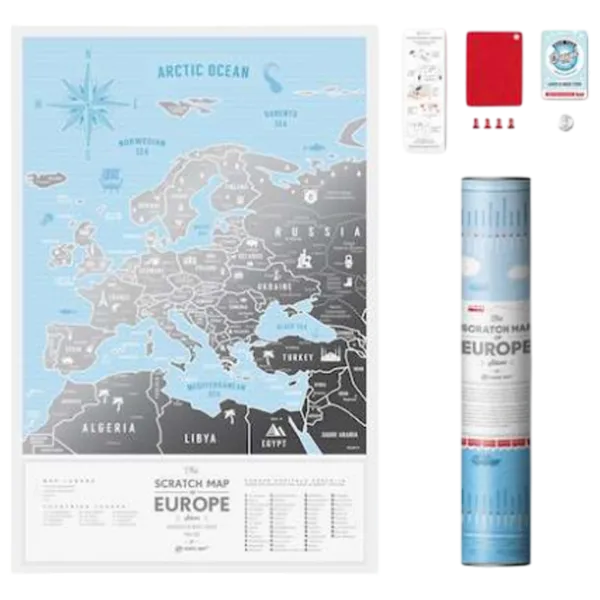 Joc de masă 1DEA.me Travel Map Silver Europe 7+/ Hartă de răzuire photo 2 Joc de masă 1DEA.me Travel Map Silver Europe 7+/ Hartă de răzuire photo 2