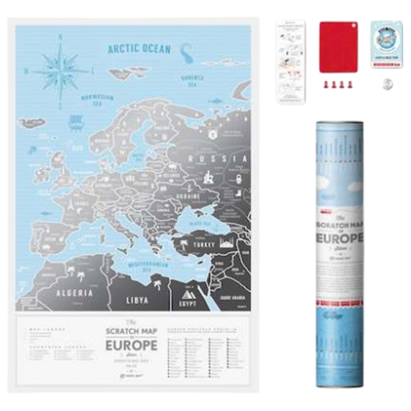 Joc de masă 1DEA.me Travel Map Silver Europe 7+/ Hartă de răzuire photo 2 Joc de masă 1DEA.me Travel Map Silver Europe 7+/ Hartă de răzuire photo 2