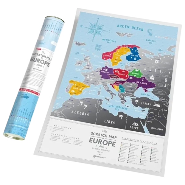 Joc de masă 1DEA.me Travel Map Silver Europe 7+/ Hartă de răzuire photo 4 Joc de masă 1DEA.me Travel Map Silver Europe 7+/ Hartă de răzuire photo 4