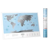 Joc de masă 1DEA.me Travel Map Silver World 7+/ Hartă de răzuire photo 2