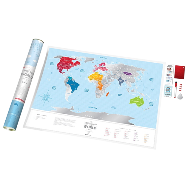 Joc de masă 1DEA.me Travel Map Silver World 7+/ Hartă de răzuire photo 3 Joc de masă 1DEA.me Travel Map Silver World 7+/ Hartă de răzuire photo 3