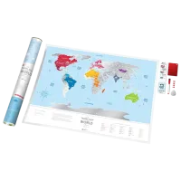 Joc de masă 1DEA.me Travel Map Silver World 7+/ Hartă de răzuire photo 3