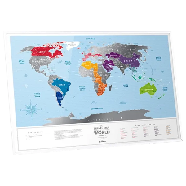 Joc de masă 1DEA.me Travel Map Silver World 7+/ Hartă de răzuire photo 4 Joc de masă 1DEA.me Travel Map Silver World 7+/ Hartă de răzuire photo 4