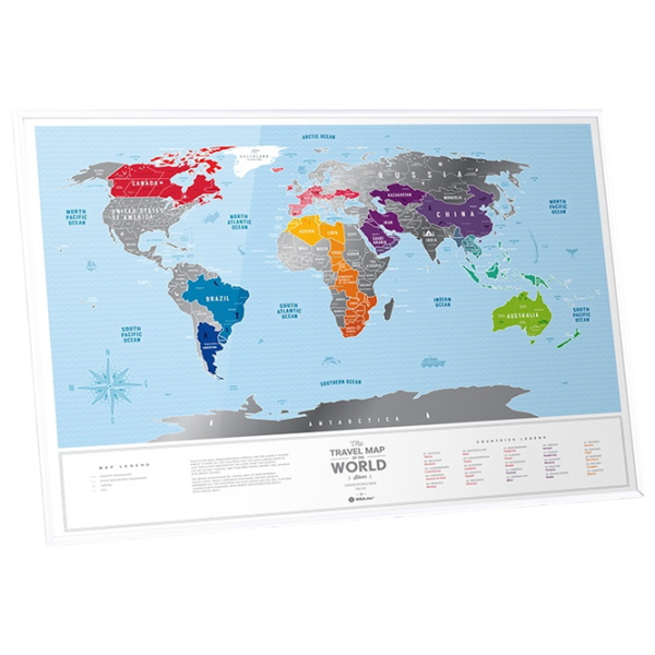 Joc de masă 1DEA.me Travel Map Silver World 7+/ Hartă de răzuire photo 4 Joc de masă 1DEA.me Travel Map Silver World 7+/ Hartă de răzuire photo 4