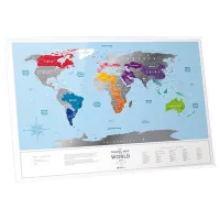 Joc de masă 1DEA.me Travel Map Silver World 7+/ Hartă de răzuire photo 4
