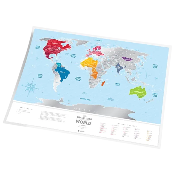 Joc de masă 1DEA.me Travel Map Silver World 7+/ Hartă de răzuire photo 5 Joc de masă 1DEA.me Travel Map Silver World 7+/ Hartă de răzuire photo 5