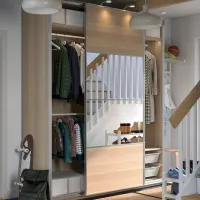 Шкаф Ikea Pax/Mehamn/Auli 200 x 66см x 201.2 / ДСП / Имитация Состаренного Дуба photo 2
