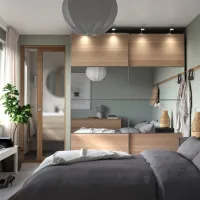 Шкаф Ikea Pax/Mehamn/Auli 200 x 66см x 201.2 / ДСП / Имитация Состаренного Дуба photo 4