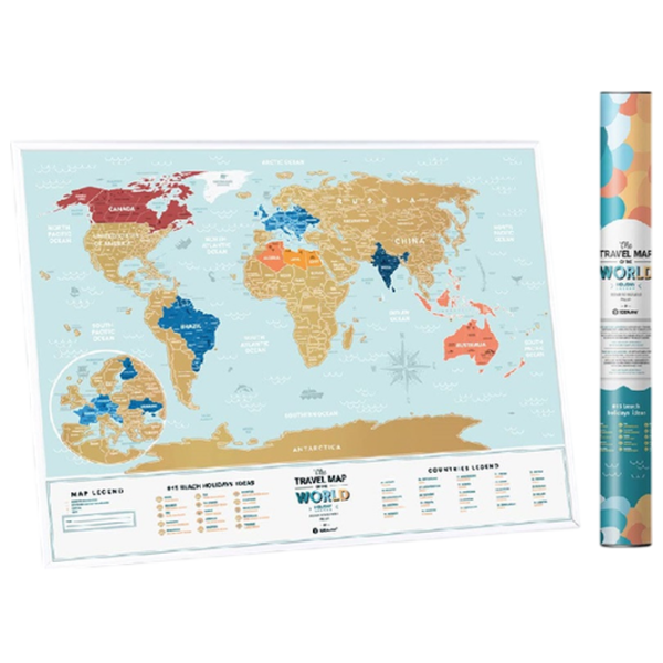 Joc de masă 1DEA.me Travel Map Holiday Lagoon World 7+/ Hartă de răzuire photo 2 Joc de masă 1DEA.me Travel Map Holiday Lagoon World 7+/ Hartă de răzuire photo 2